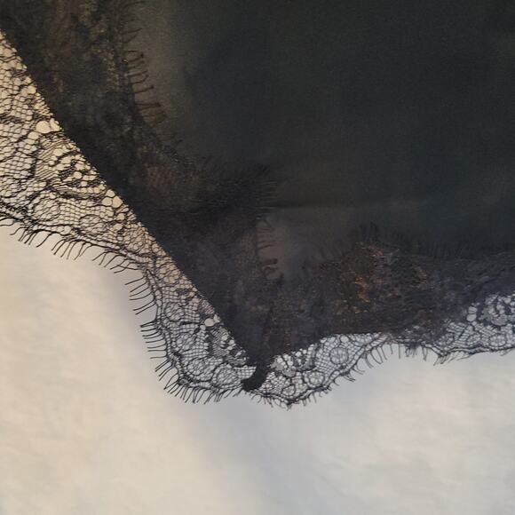 Black Slip Dress Eyelash Lace 90s Whimsigoth LBD Cocktail Party Fairy Y2K Size S - Picture 6 of 10